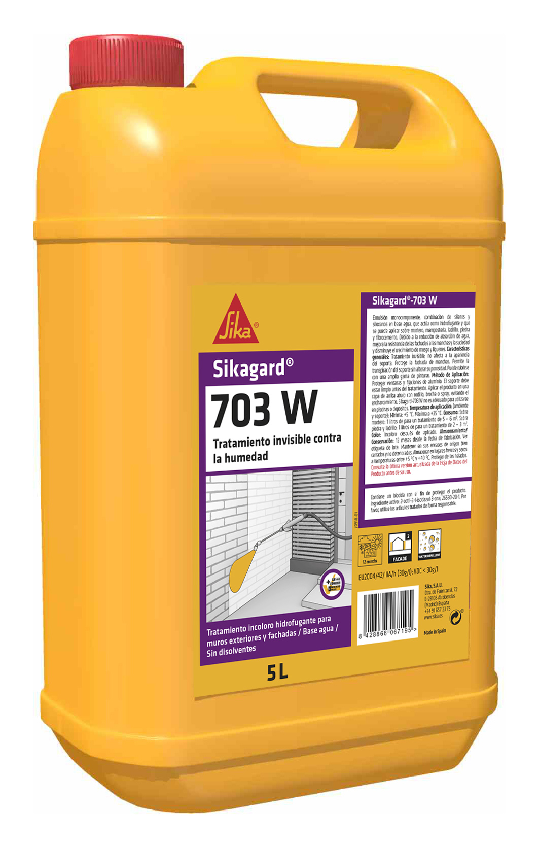 Sikagard-703W C40  Pintura repelente al agua para fachadas  Ka 5L